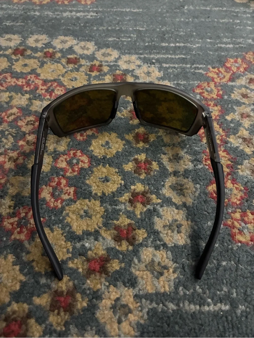 Men's Sunglasses with Amber Mirrored Lenses and Matte Brown Frame